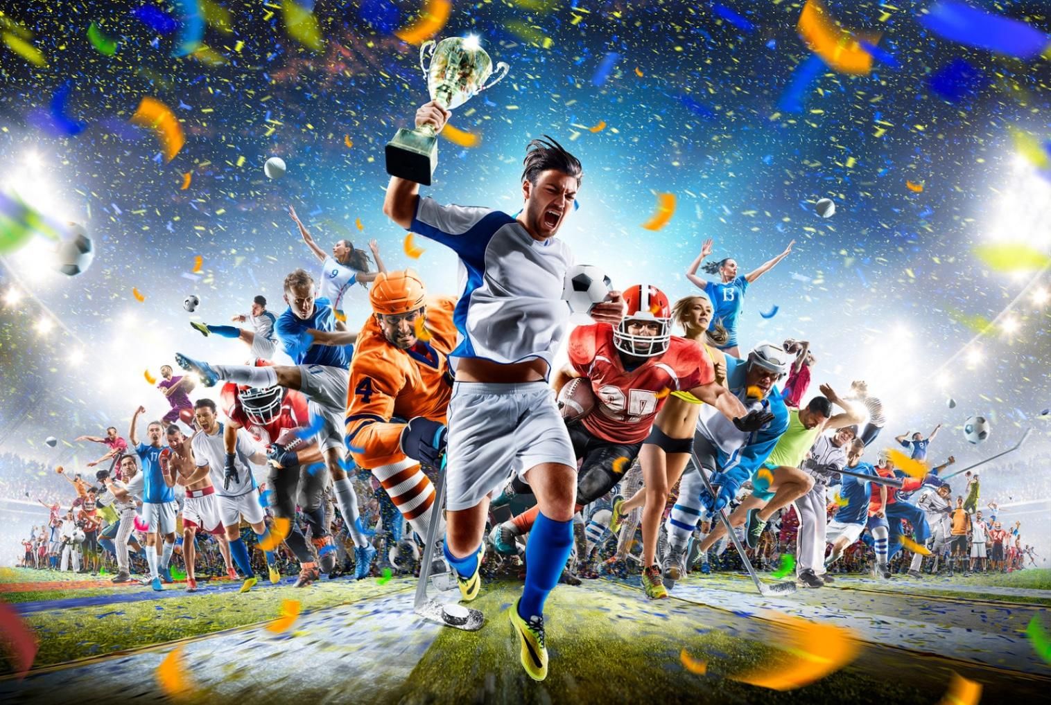 Athlete celebrates victory in fantasy sports